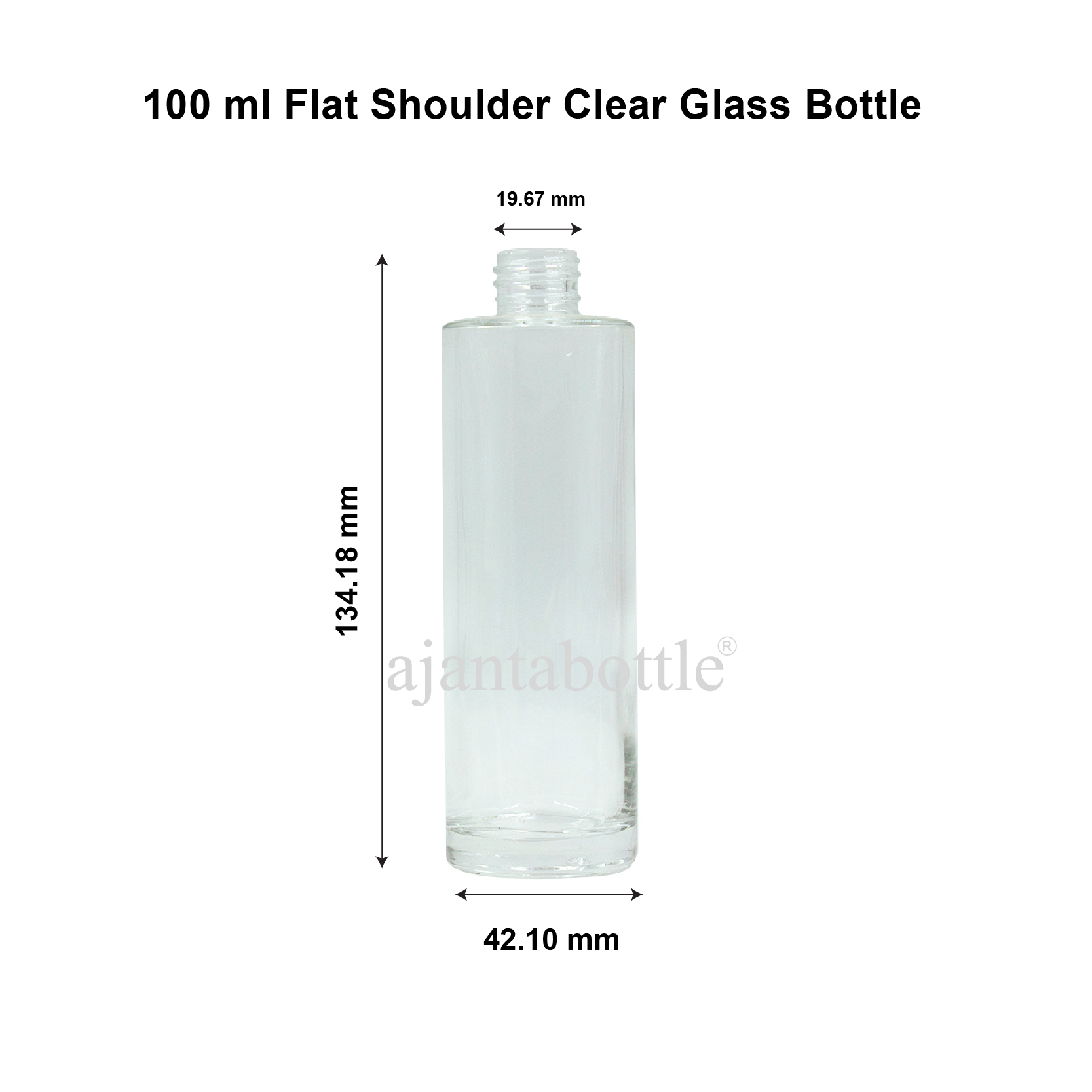 100 Ml Flat Shoulder Clear Glass Bottle Ajanta Bottle Pvt Ltd