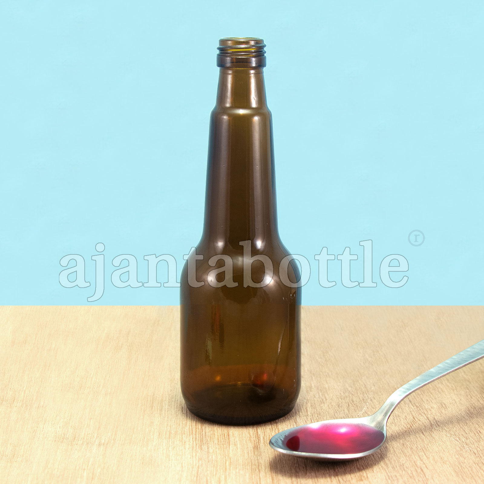 200 ml Brut Amber Glass Bottle 25 mm ROPP Neck AjantaBottle