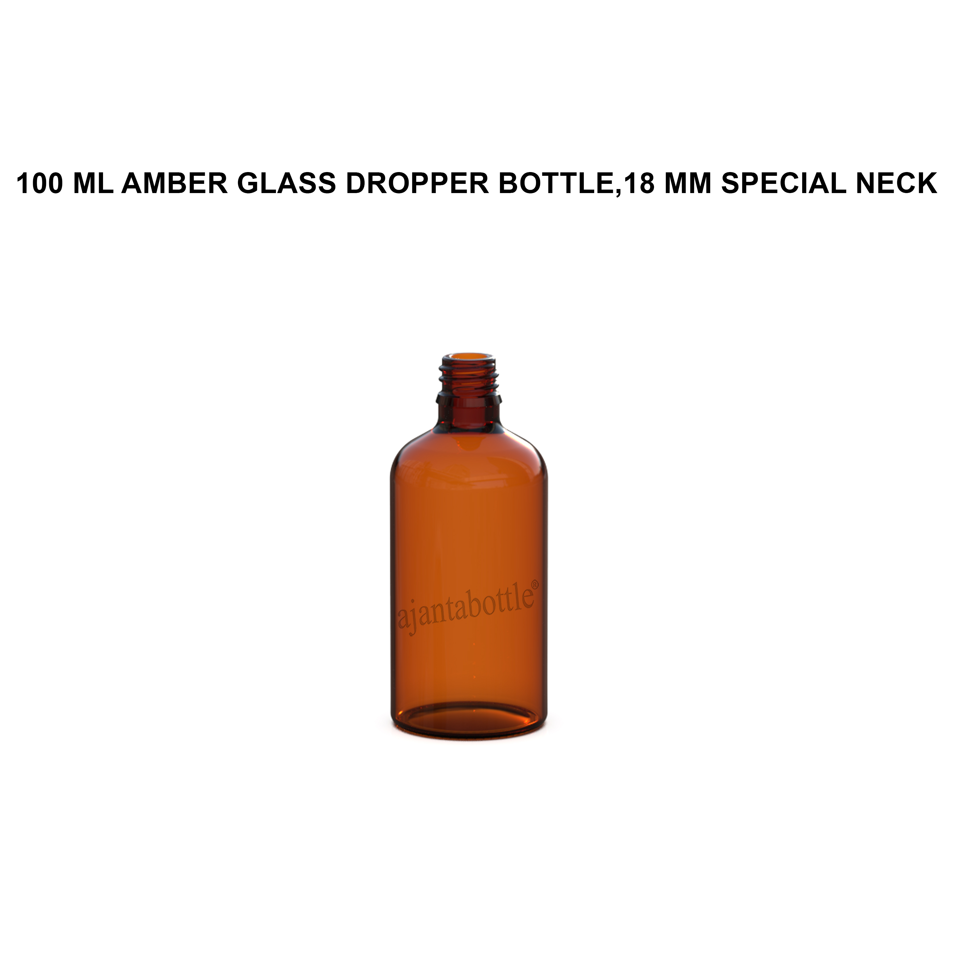 100 Ml Dropper Amber Glass Bottle 18 Mm Special Neck Ajanta Bottle Pvt Ltd 2382
