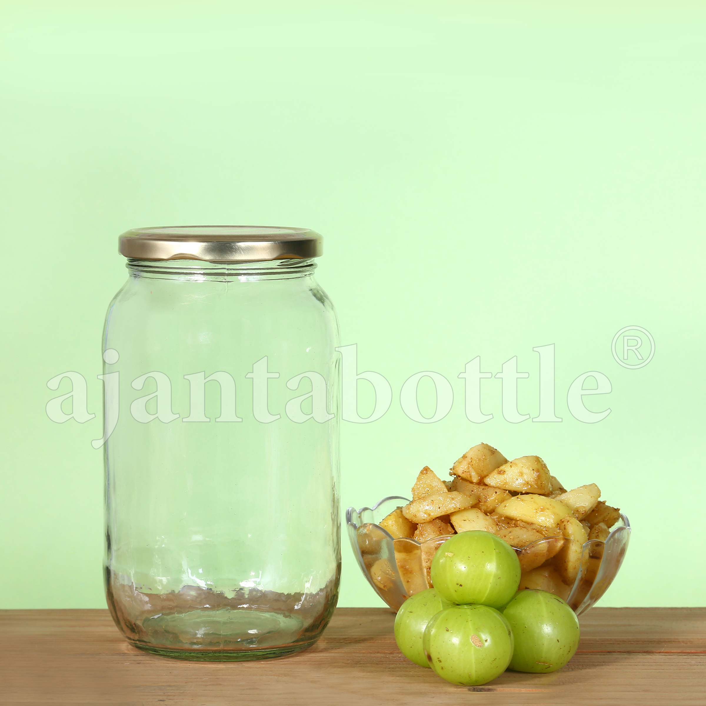1000 ml Ghee Glass Jar 82 mm Lug Neck AjantaBottle