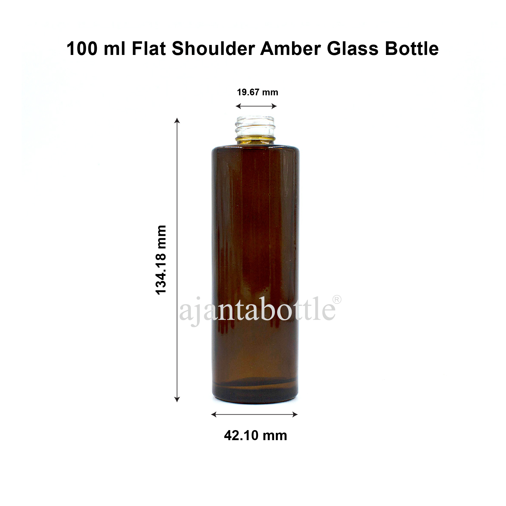 100 Ml Flat Shoulder Amber Glass Bottle Ajanta Bottle Pvt Ltd 8676