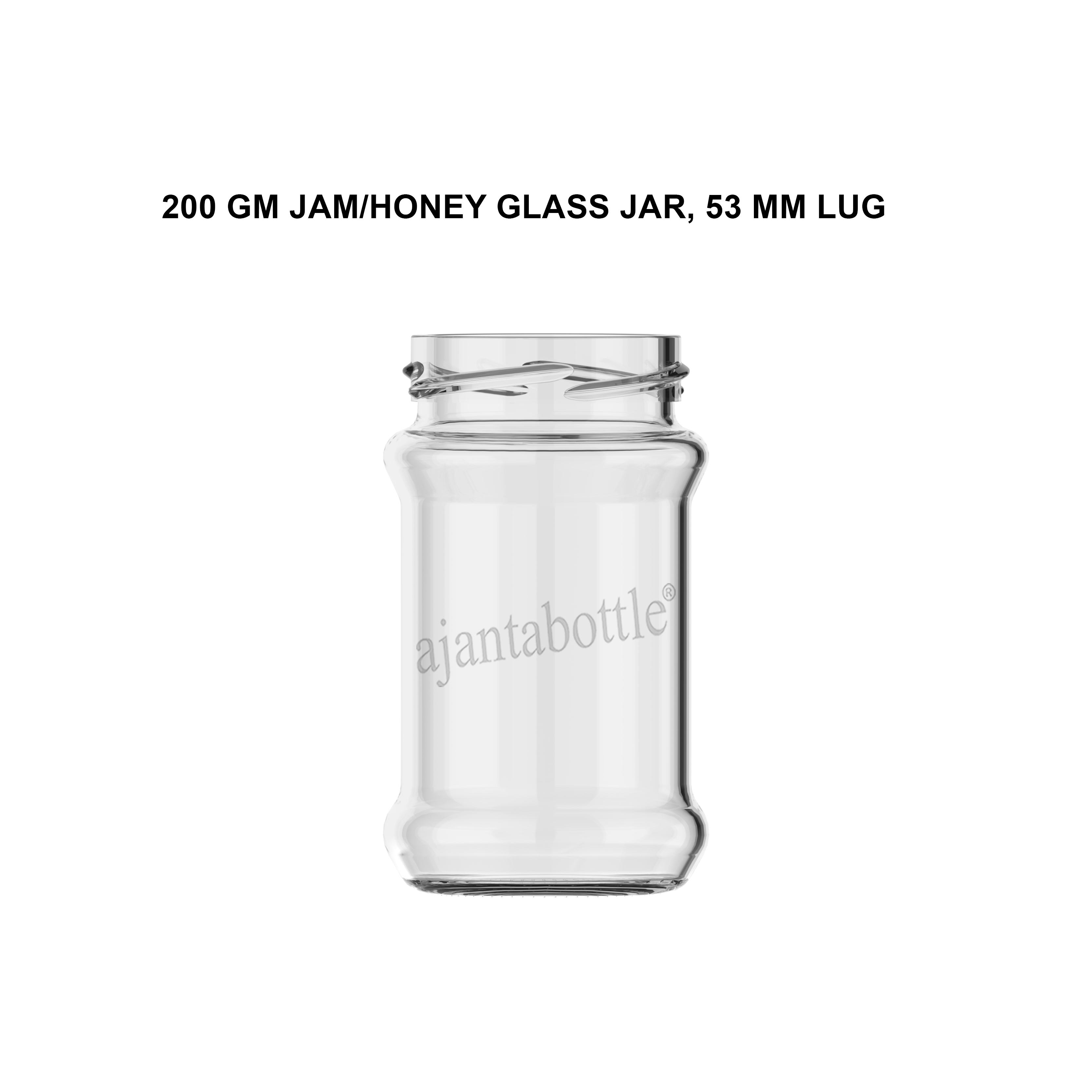 200 gm Kissan Jam/Honey Glass Jar 53 mm Lug Neck - Ajanta Bottle Pvt Ltd 