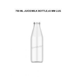 300 ml Juice Glass Bottle 43 mm Lug Neck - Ajanta Bottle Pvt Ltd 